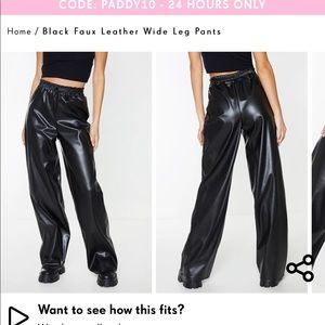 prettylittlething leather pants